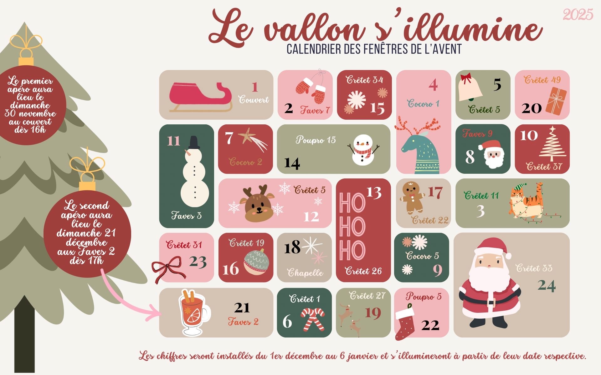 Calendrier des fenêtres de l’Avent – Le Vallon s’illumine