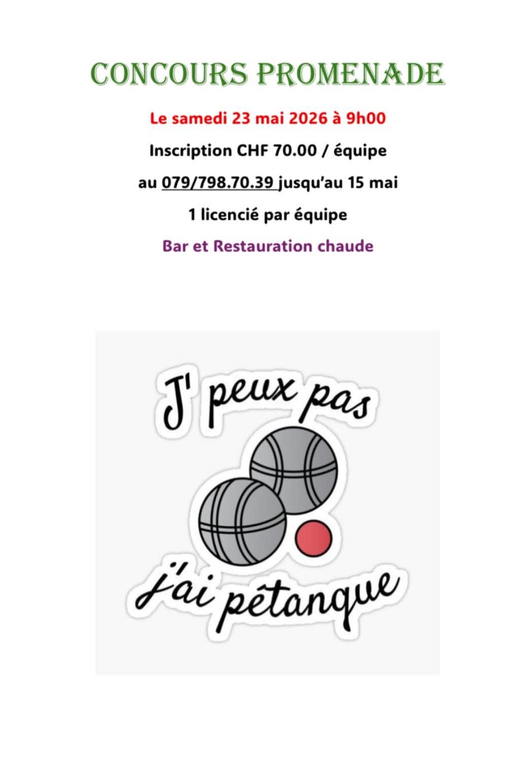 Concours de pétanque promenade