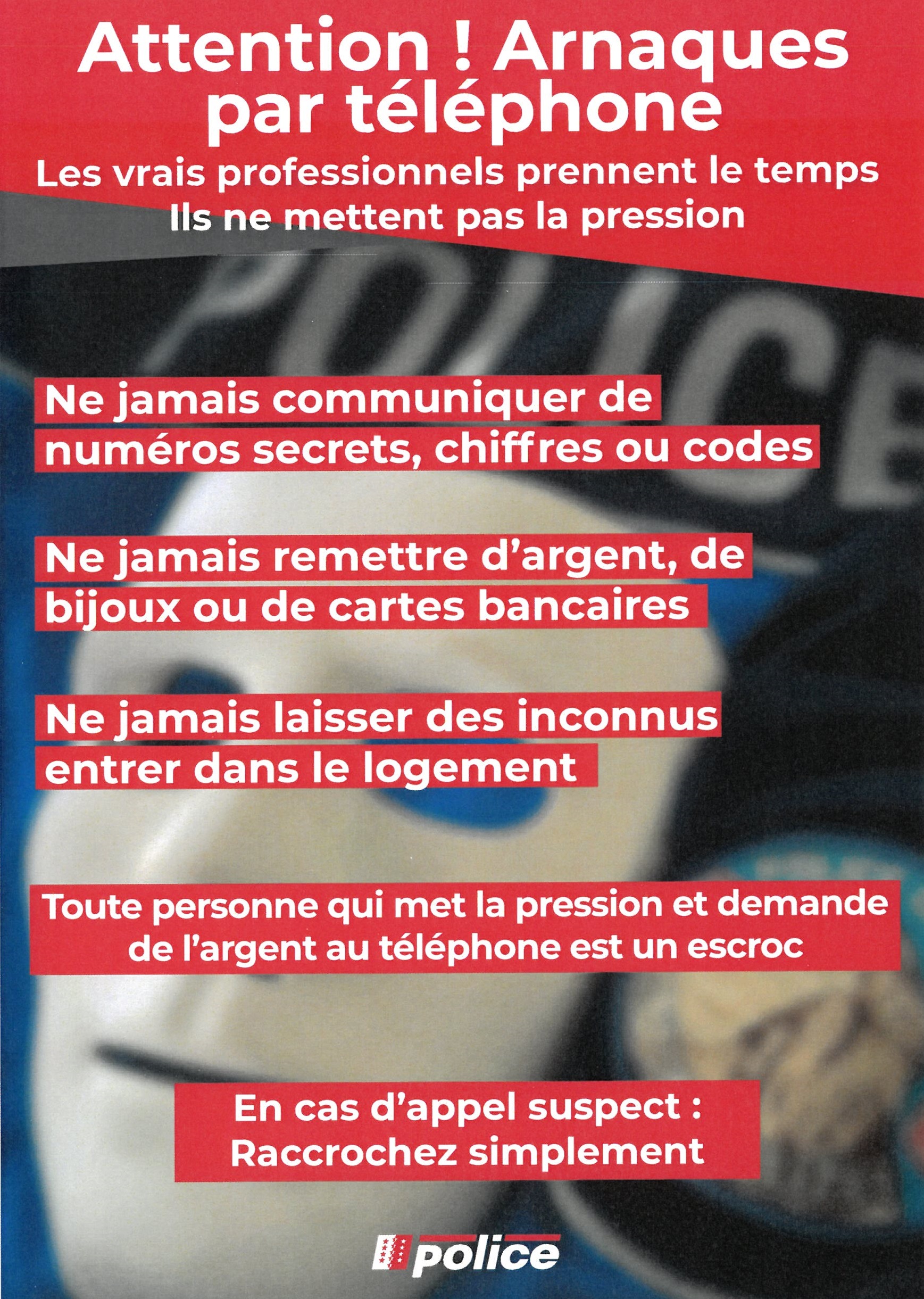 Attention ! Arnaques par téléphone