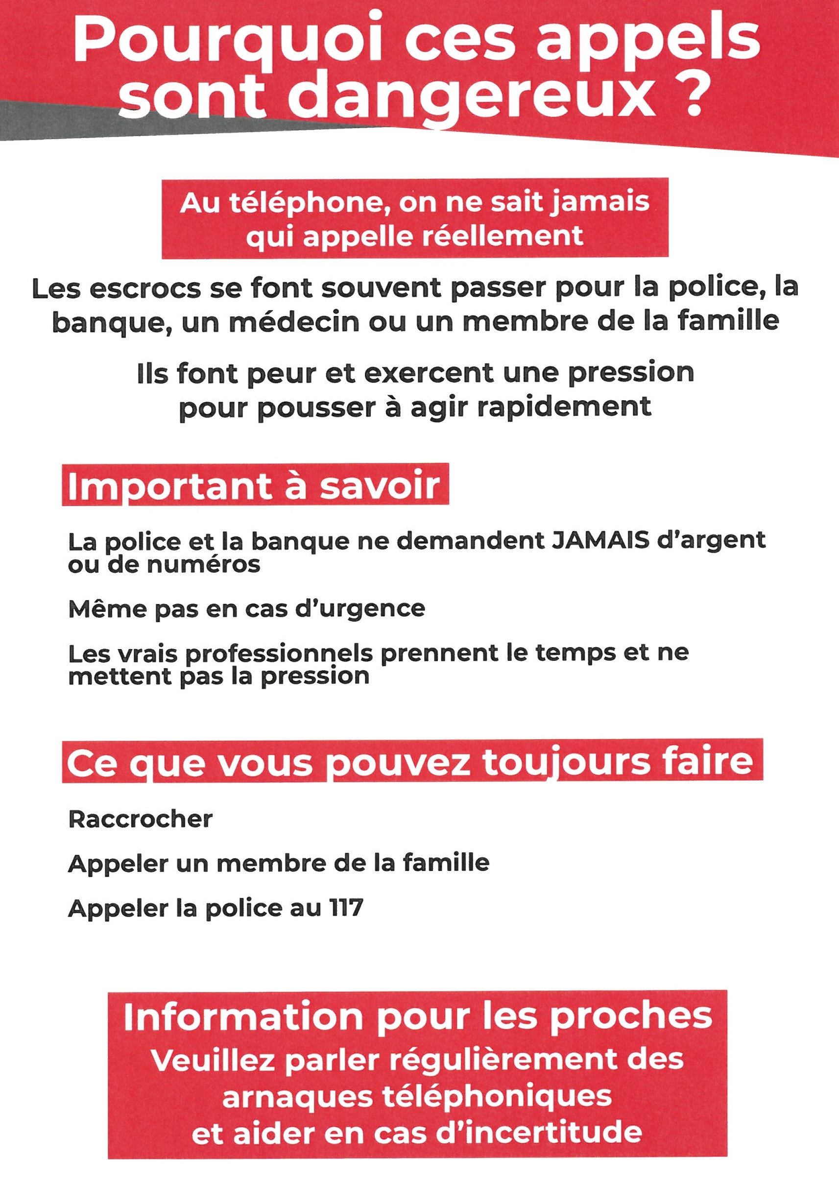 Attention ! Arnaques par téléphone