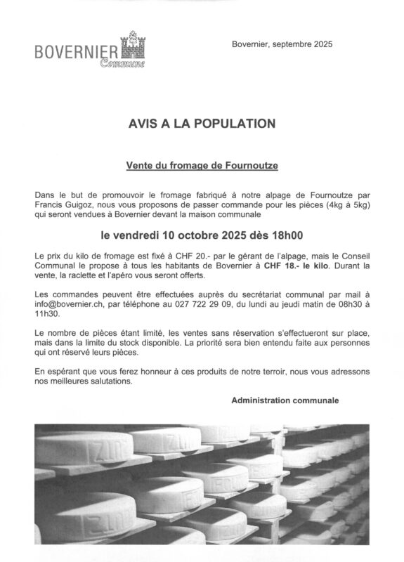 Vente fromage de Fournoutze