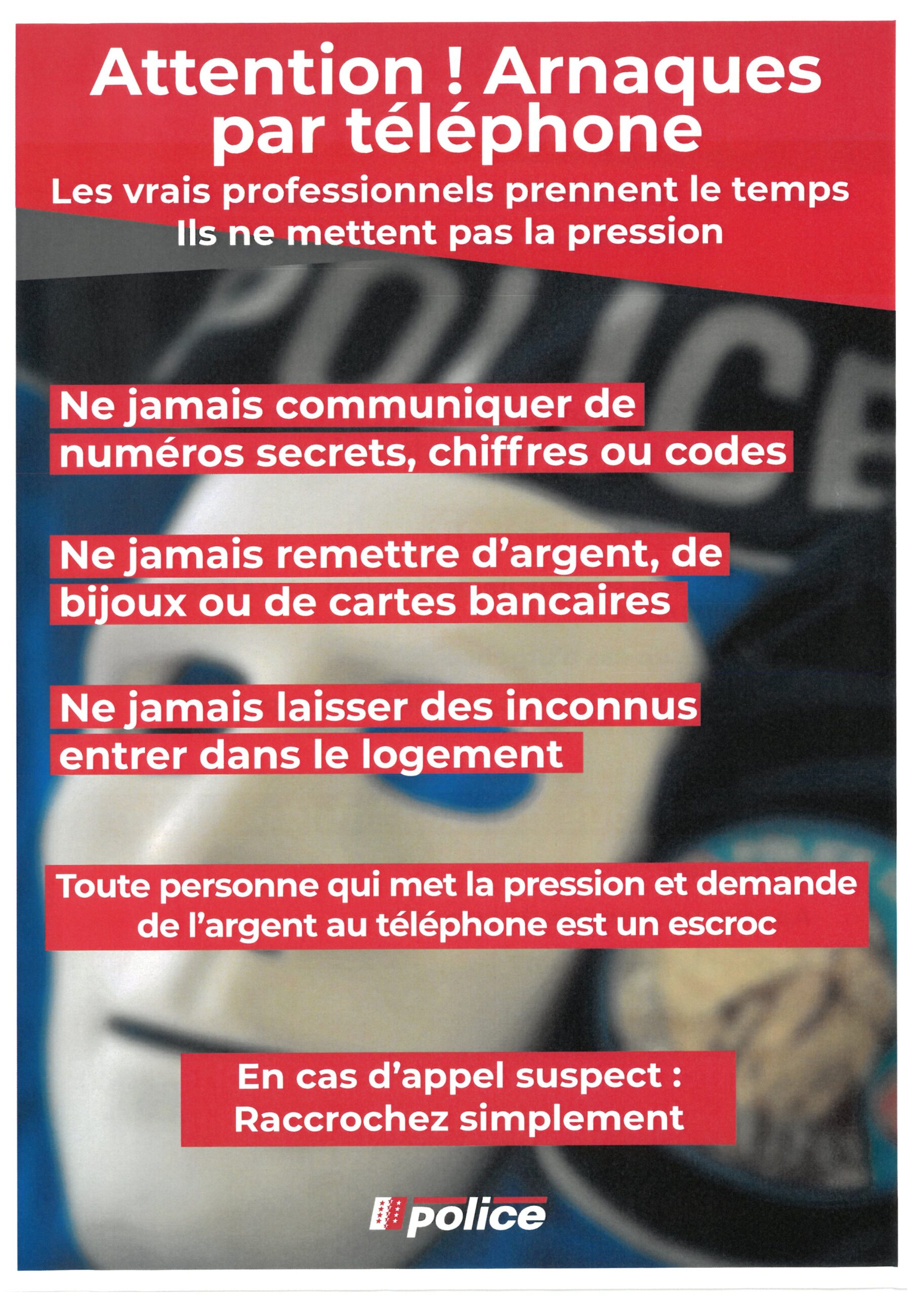 Attention ! Arnaques par téléphone