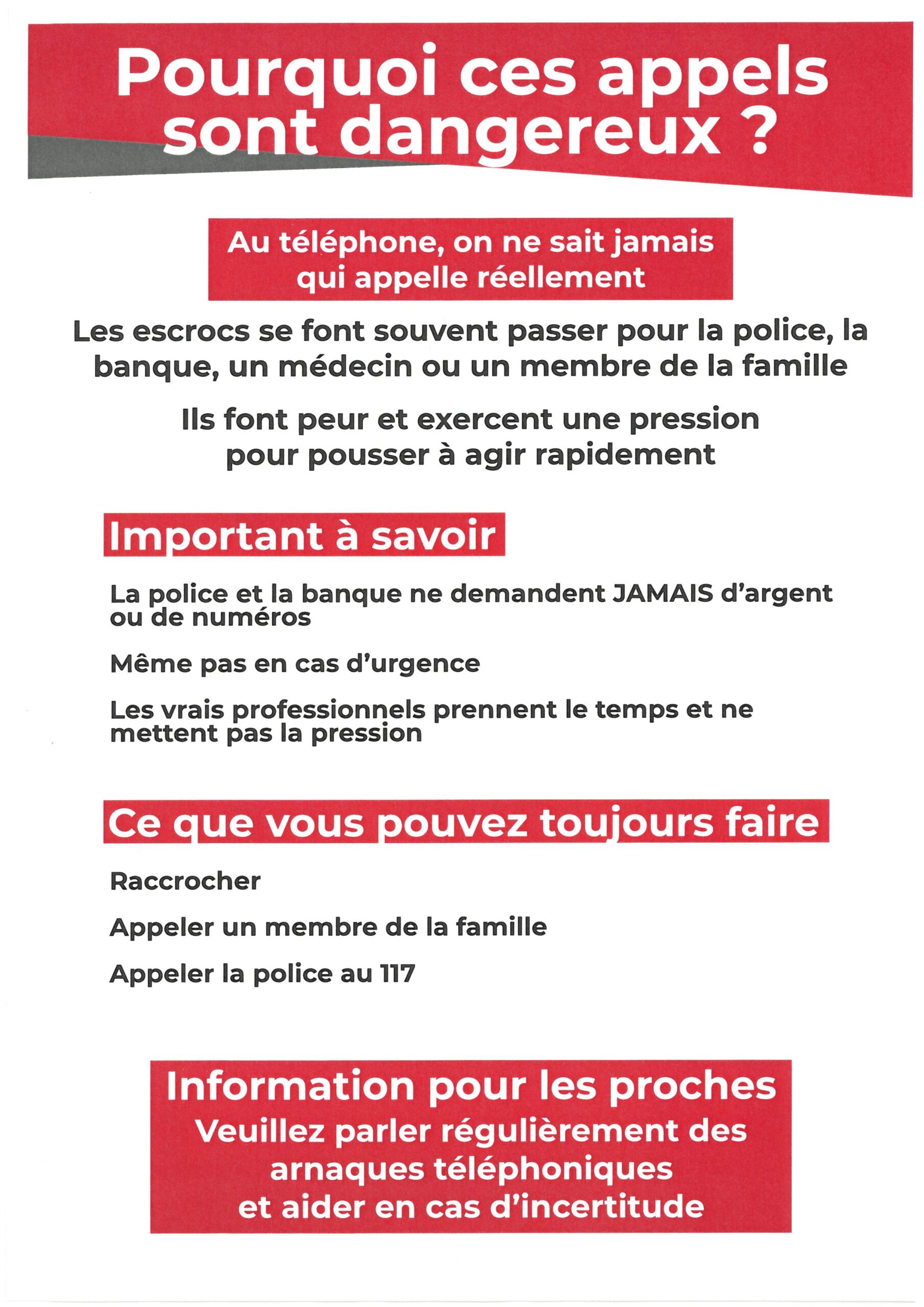 Attention ! Arnaques par téléphone